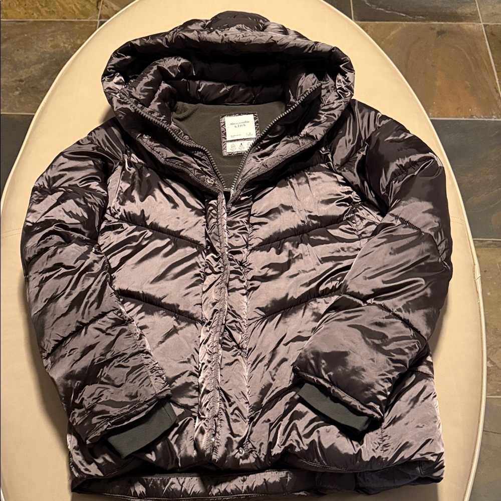 Abercrombie & Fitch Dark Olive Puffer Jacket